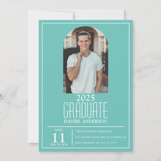 Stijlvol Afstuderen foto-uitnodiging Kaart (Voorkant)