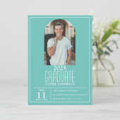 Stijlvol Afstuderen foto-uitnodiging Kaart (Staand voorkant)