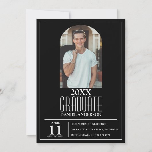 Stijlvol Afstuderen foto-uitnodiging Kaart (Voorkant)