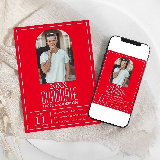 Stijlvol Afstuderen foto-uitnodiging Kaart