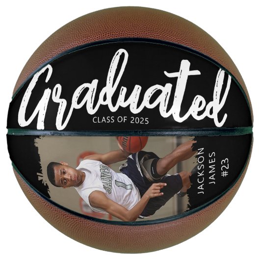 Stijlvol Afstuderen, geborsteld effect foto Basketbal (Voorkant)