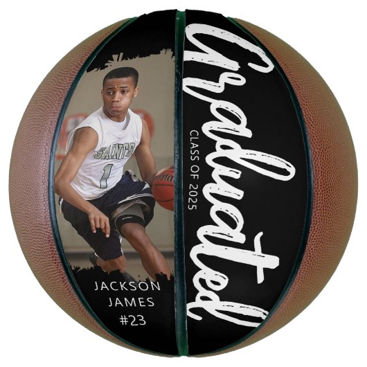 Stijlvol Afstuderen, geborsteld effect foto Basketbal (Verticaal)