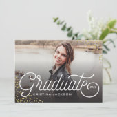 Stijlvol Afstuderen Glitter Confetti Kaart (Staand voorkant)