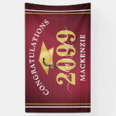 Stijlvol Afstuderen, jaar metallisch maroon Gold Spandoek (Verticaal)