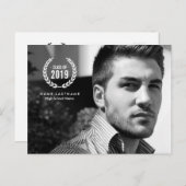 Stijlvol Afstuderen Laurel Wreath Photo Briefkaart (Voorkant / Achterkant)