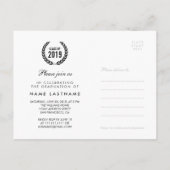 Stijlvol Afstuderen Laurel Wreath Photo Briefkaart (Achterkant)