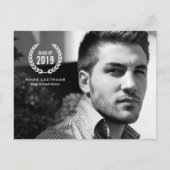 Stijlvol Afstuderen Laurel Wreath Photo Briefkaart (Voorkant)