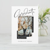 Stijlvol Afstuderen Manuscript bekleden Foto Afstu Kaart (Staand voorkant)