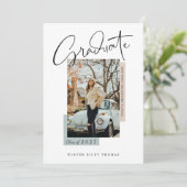 Stijlvol Afstuderen Manuscript bekleden Foto Afstu Kaart (Staand voorkant)