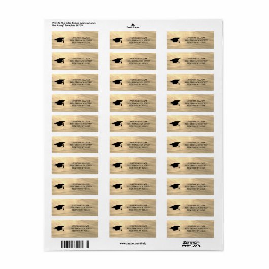 Stijlvol Afstuderen retouradres Etiket (Full Sheet)