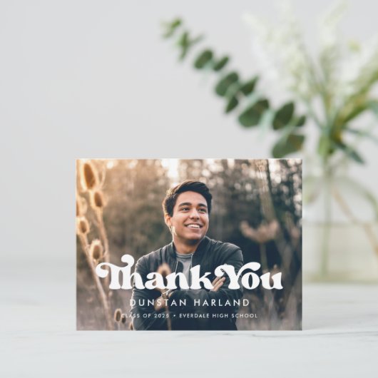 Stijlvol afstuderen Retro Foto Briefkaart (Staand voorkant)