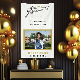 Stijlvol Afstuderen script één foto afstudeerfeest Spandoek