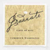 Stijlvol Afstuderen Script Gold Foil Graduation Pa Servetten (Voorkant)