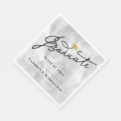 Stijlvol Afstuderen Script Silver Foil Afstudeerde Servetten (Hoek)