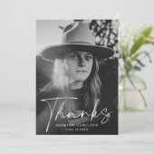 Stijlvol Afstuderen van de Foto van de Manuscript Bedankkaart (Staand voorkant)