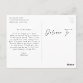 Stijlvol Afstuderen van de Foto van het Manuscript Briefkaart (Achterkant)