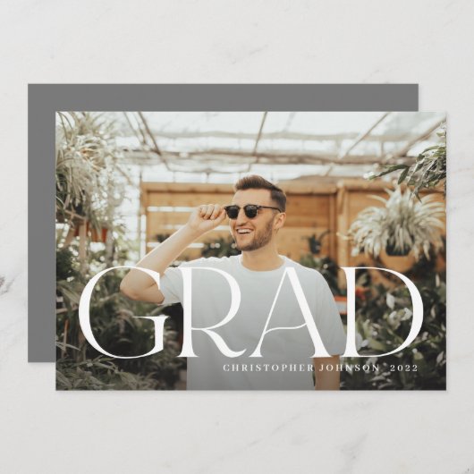 Stijlvol Afstuderen volledig foto dubbelzijdig Aankondiging (Voorkant / Achterkant)