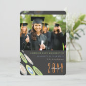 Stijlvol Afstuderen voor digitale vlinder Foto Kaart (Staand voorkant)