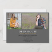 Stijlvol Afstuderen voor Steekproef Gray Foto Kaart (Achterkant)