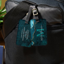 Stijlvol Agate Geode Blauwgroen Groen Monogram