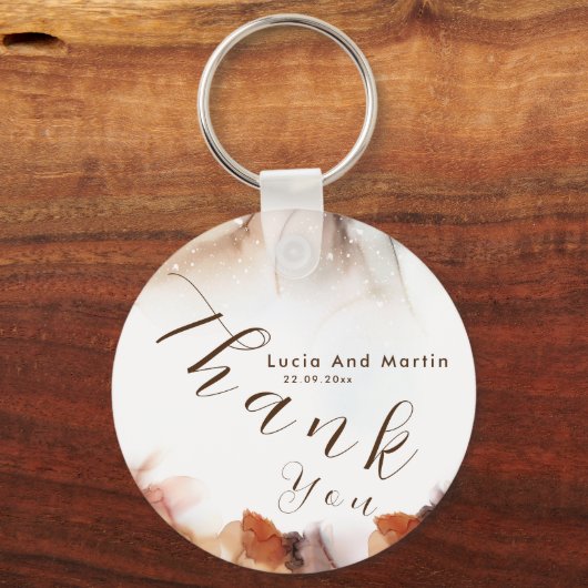 Stijlvol alcoholgebruik Oranje inkt Dank je huweli Sleutelhanger (Voorkant)