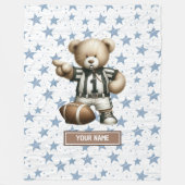 Stijlvol Amerikaans Football Teddybeer gepersonali Fleece Deken (Voorkant)