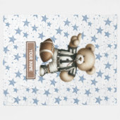 Stijlvol Amerikaans Football Teddybeer gepersonali Fleece Deken (Voorkant (Horizontaal))