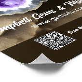Stijlvol Amethyst Geode Aangepast QR-Bord Poster (Hoek)