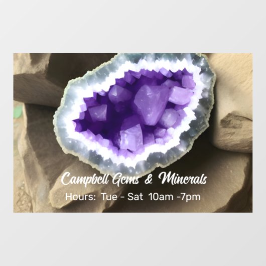 Stijlvol Amethyst Geode Custom Business Raamsticker (Vel)