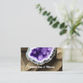 Stijlvol Amethyst Geode met QR-code Visitekaartje (Staand voorkant)