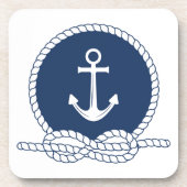 Stijlvol Anchor en Rope Bier Onderzetter (Voorkant)