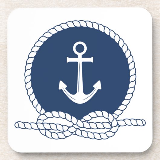 Stijlvol Anchor en Rope Bier Onderzetter (Voorkant)