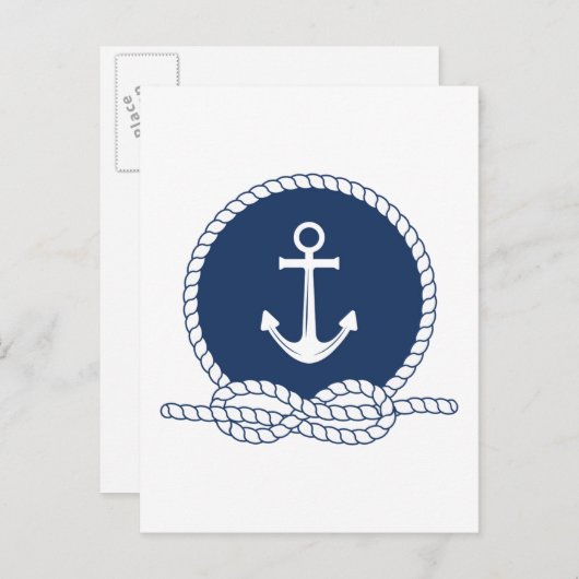 Stijlvol Anchor en Rope Briefkaart (Voorkant / Achterkant)
