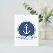 Stijlvol Anchor en Rope Briefkaart (Staand voorkant)