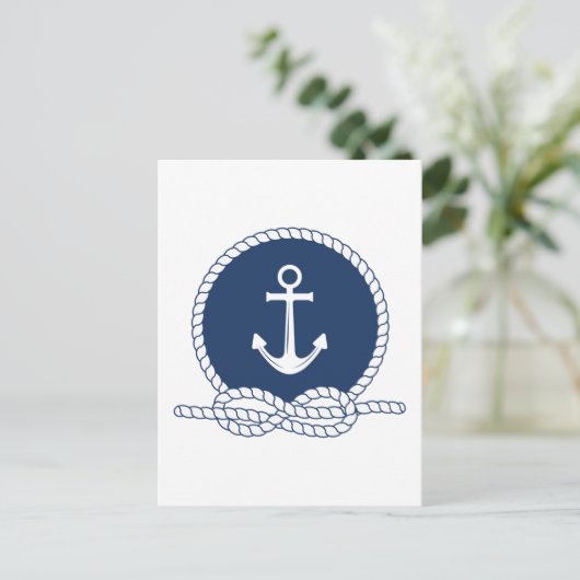 Stijlvol Anchor en Rope Briefkaart (Staand voorkant)