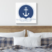 Stijlvol Anchor en Rope Canvas Afdruk (Insitu (Slaapkamer))
