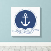 Stijlvol Anchor en Rope Canvas Afdruk (Insitu (Houten vloer))