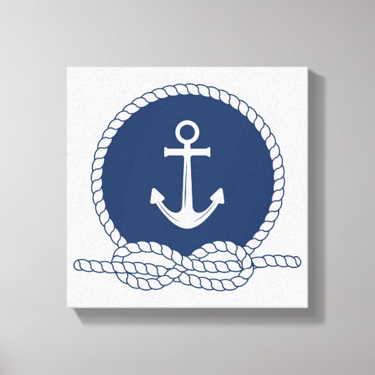 Stijlvol Anchor en Rope Canvas Afdruk (Voorkant)