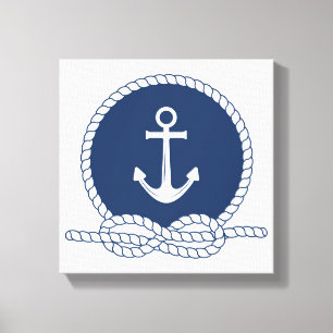 Stijlvol Anchor en Rope Canvas Afdruk