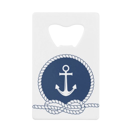 Stijlvol Anchor en Rope Creditkaart Flessenopener (Voorkant)