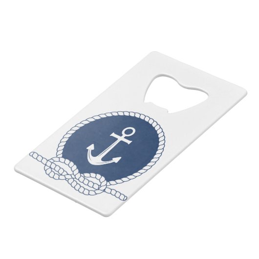 Stijlvol Anchor en Rope Creditkaart Flessenopener (Voorkant Gekanteld)