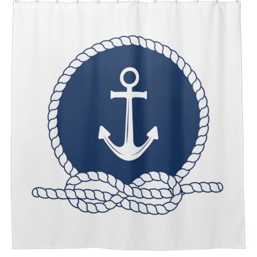 Stijlvol Anchor en Rope Douchegordijn (Voorkant)