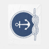 Stijlvol Anchor en Rope Fleece Deken (Voorkant)