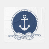 Stijlvol Anchor en Rope Fleece Deken (Voorkant (Horizontaal))