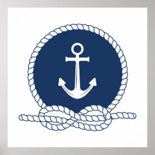 Stijlvol Anchor en Rope Poster