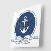 Stijlvol Anchor en Rope Vierkante Klok (Hoek)