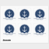 Stijlvol Anchor en Rope Vierkante Sticker (Vel)