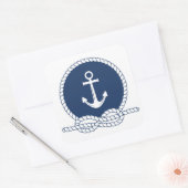 Stijlvol Anchor en Rope Vierkante Sticker (Envelop)