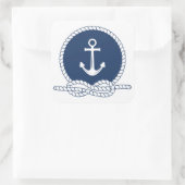 Stijlvol Anchor en Rope Vierkante Sticker (Tas)