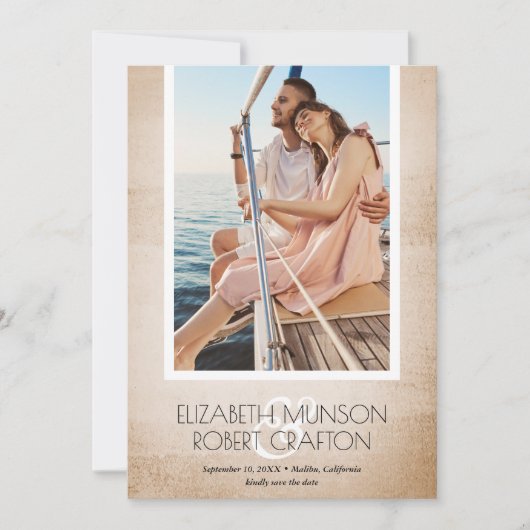 Stijlvol Antiek voor fotobruiloft Save The Date (Voorkant)